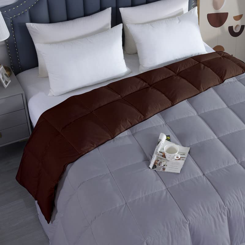 Razzai MammaYo Razzai Down Alternative Soft Quilted 300 GSM All Weather Comforter (60" x 90" Inches/152cm x 228cm) - Single Bed Comforters|Silver/Chocolate Brown| TC - 400 - Image 4