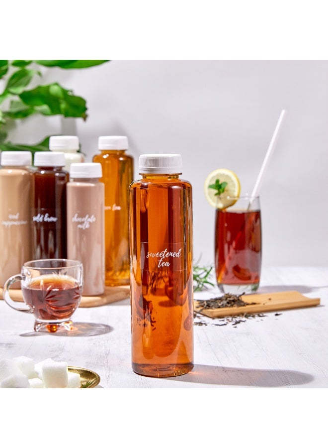 Restaurantware ملصقات شاي محلى Label Tek 1.9 × 1 بوصة، 100 ملصق مقاوم للماء للزجاجات - ذاتية اللصق، شفافة مع خط أبيض، ملصقات زجاجات بلاستيكية، لأكياس المشروبات - Image 3