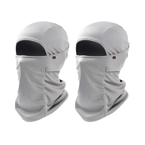 Autofy Face Mask for Bikers Riding Full Face Mask Balaclava for Men Black Mask for Bike Riding Accessories Cycling Accessories Mask for Men Women Rider Full Face Helmet Mask for Men Grey [Pack of 2] - Image 1