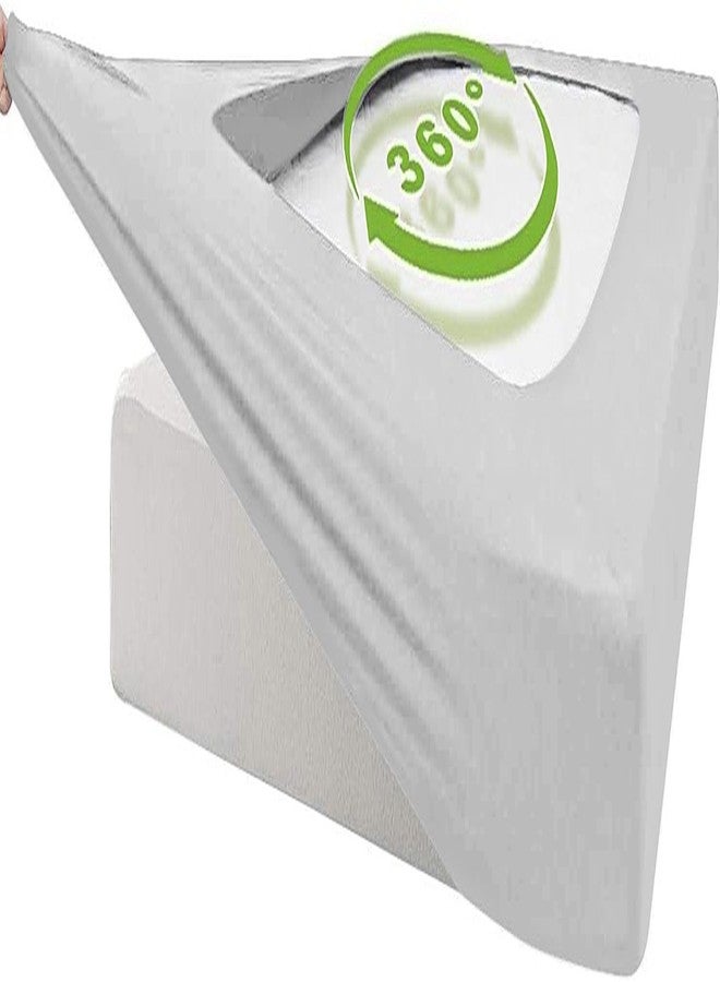 Comfort Beddings غطاء سرير أبيض مقاس كوين - مصنوع من مزيج قطن 100%، مزود بمطاط يلتف حول الجوانب الأربعة، يناسب أسرة مقاس كوين، ناعم، قابل للغسل - بديل لتنورة السرير، غطاء إطار سرير أبيض - Image 4