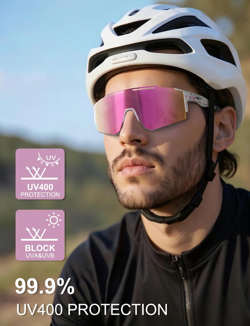 OULAIQI Cycling Sunglasses for Cycling Men Women Baseball Glasses 1 Lens - Image 3