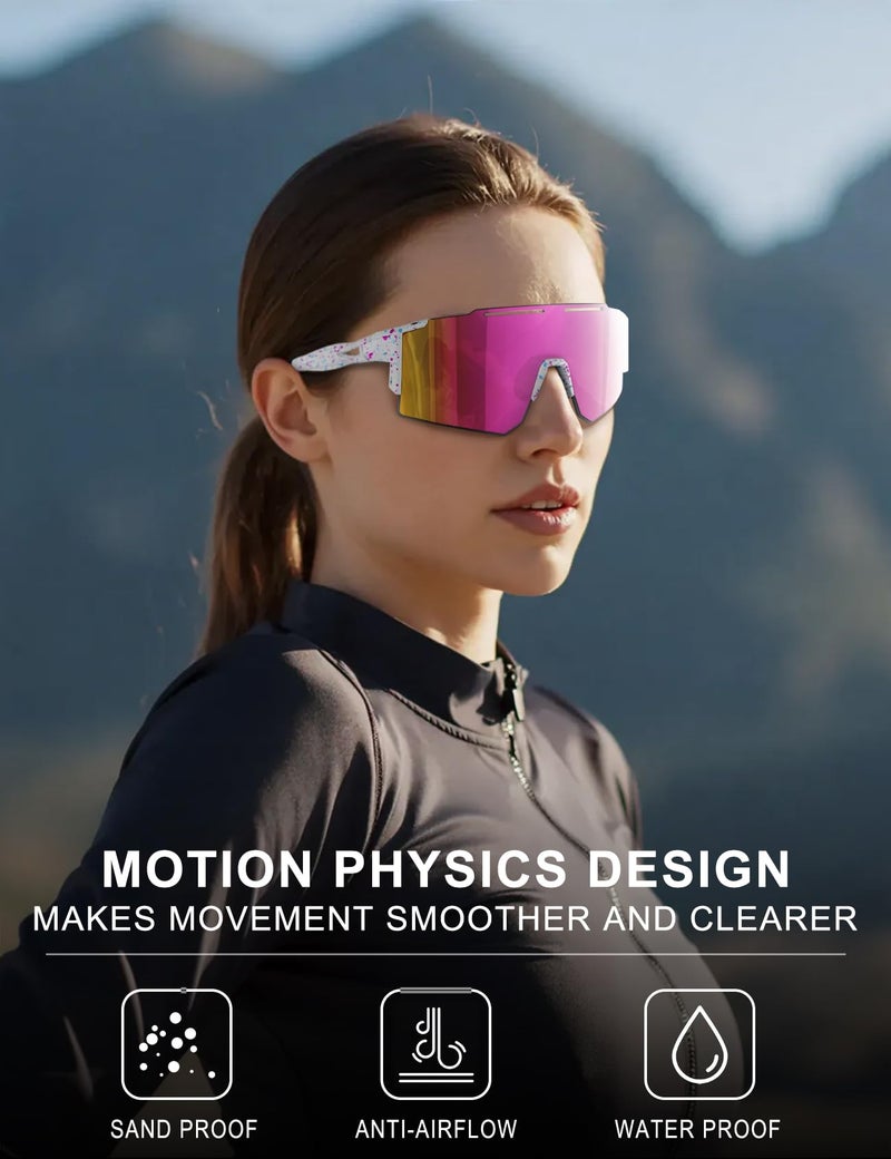 OULAIQI Cycling Sunglasses for Cycling Men Women Baseball Glasses 1 Lens - Image 2