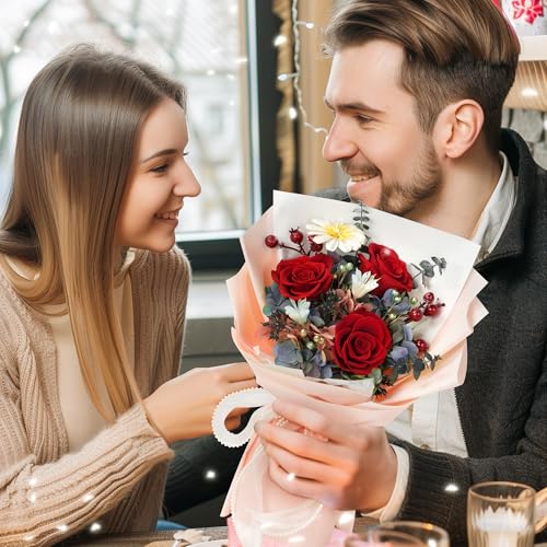 Childom Preserved Flowers for Delivery,Christmas Flowers Gift for Mom,Birthday Gifts for Women,Real Rose Bouquets,Red Rose Flowers for Her,Mom,Wife,Grandma,Sister,Valentines,Mothers Day,Anniversary - Image 3