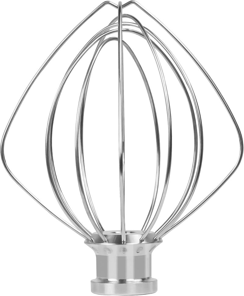 جلينك ملحق خفاقة سلكية من الفولاذ المقاوم للصدأ لخلاطات KitchenAid ذات الوعاء سعة 5-6 كوارت (نوع الرفع)، بديل خفاقة سلكية لـ K5AWW، خفاقة للكريمة والبيض، آمنة للغسل في غسالة الأطباق، لون فضي - Image 1