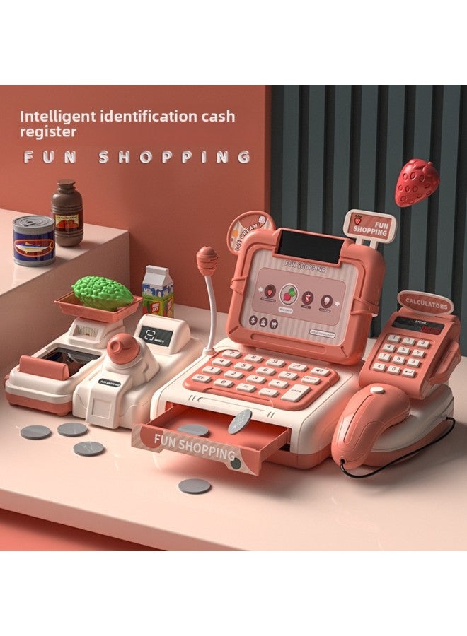 Children's Supermarket Play House Toys With Sound And Light Simulation Cash Register Play House Toys Boys And Girls Toys Wholesale-Color:Blue Cash Register 【basic】 Gift Box (charging Version) - Image 3