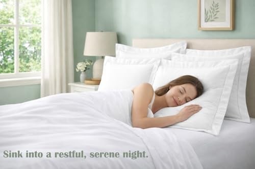 Cotton Delight Pillow Shams Set of 2 – Standard Size 20x26, 600 Thread Count 100% Natural Cotton, Envelope Closure, Decorative Pillow Covers with 2 Inch Flange, Soft & Smooth, White - Image 4