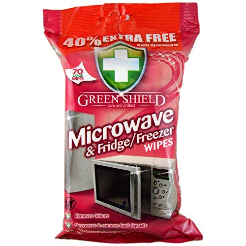 Greenshield Microwave and Fridge Freezer 70 Wipes Pack, 40%Extra free - Image 1