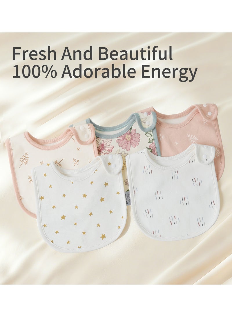 insular 5 PCS Baby Bibs,  Cotton Bandana Drool Bibs Unisex for Boys and Girls Teething and Drooling Use (Multicolour) - Image 5