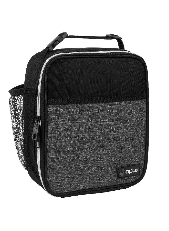 opux Premium Insulated Lunch Box, Soft School Lunch Bag for Kids Boys Girls, Leakproof Small Lunch Pail Men Women Work, Reusable Compact Cooler Tote Lunchbox for Office Adult, Heather Charcoal - Image 1