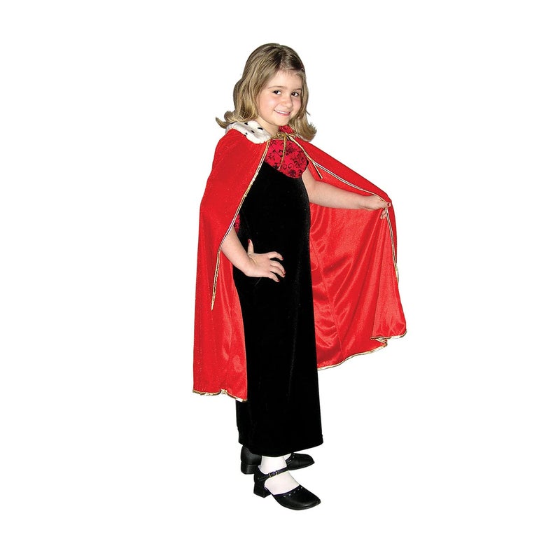 Beistle Child Size Red King Queen Robe, Fantasy Prince Princess Medieval Halloween Costume Cape Mardi Gras Accessory, 33" - Image 3