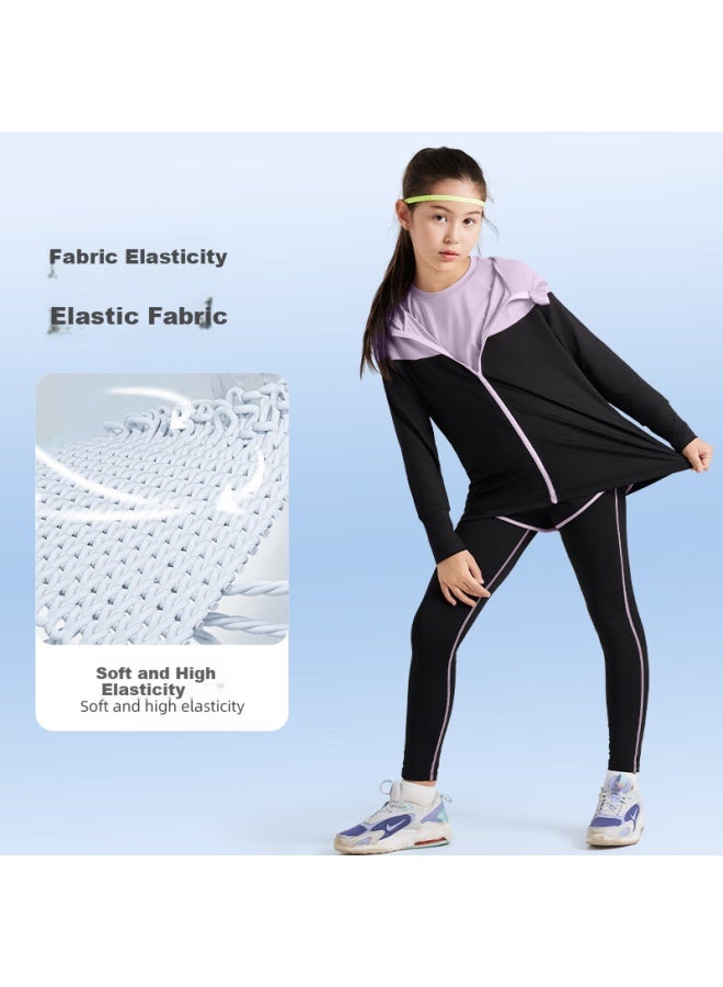 Fandimu Kids Sports Suit High Elastic Breathable Adult Parent-child Suit Running Yoga Badminton Basketball Football Training Outfit - Image 2