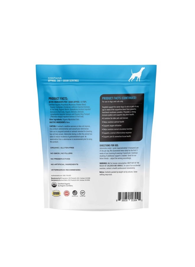 mushroom Matrix - Rix Pet  Canine | Maximum Recovery | Usa Grown HumanGrade Organic Mushroom Powder Pet Supplement | Optimal Health & Senior Care For Dogs & Cats | 200 Grams, 7.1 Oz - Image 1