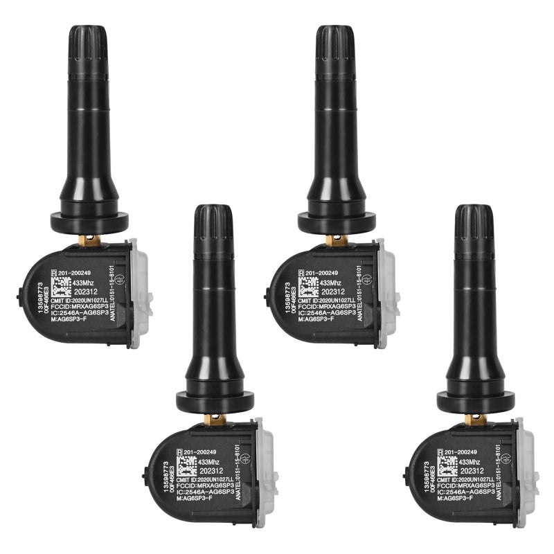 مجموعة RLP من 4 حساسات نظام مراقبة ضغط الإطارات TPMS 433MHz متوافقة مع كاديلاك GMC ماليبو سيلفرادو إمبالا كروز ريجال لاكروس استبدال OE13598773 13516165 13589601 13506028 13594222