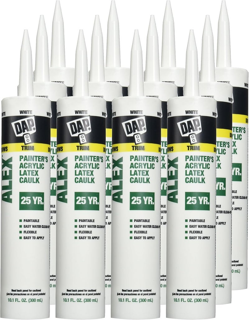 18670 ألكس وايت طلاء أكريليك لاتكس ومانع تسرب سيليكون، علبة من 12-10.1 أونصة