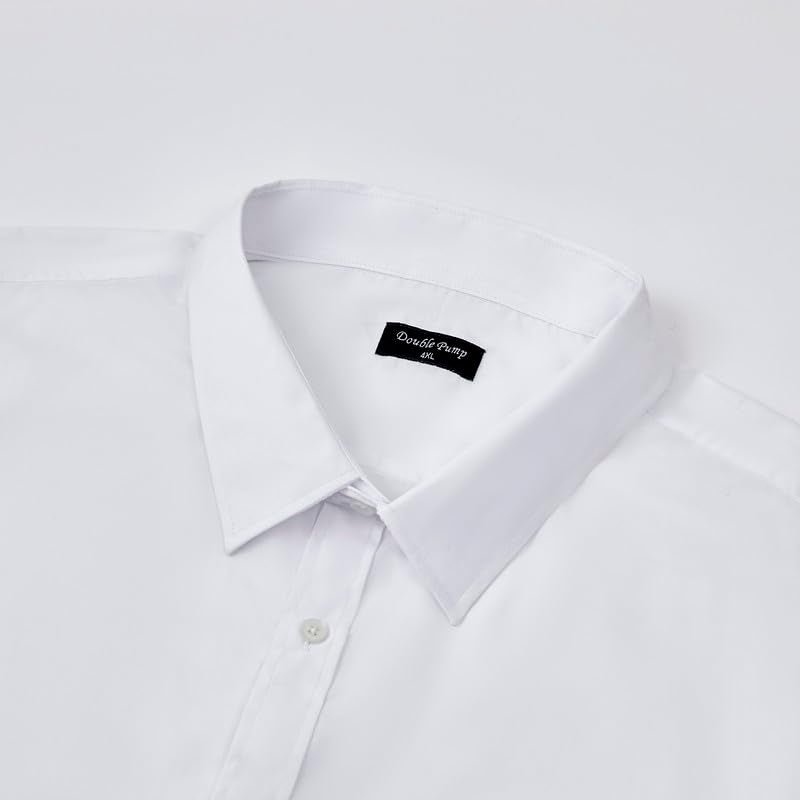 Double Pump Big and Tall Dress Shirts for Men Long Sleeve Business Casual Solid Button Down Shirts from XXL(T) to 6XL(T)(S278,3XLT) - Image 3