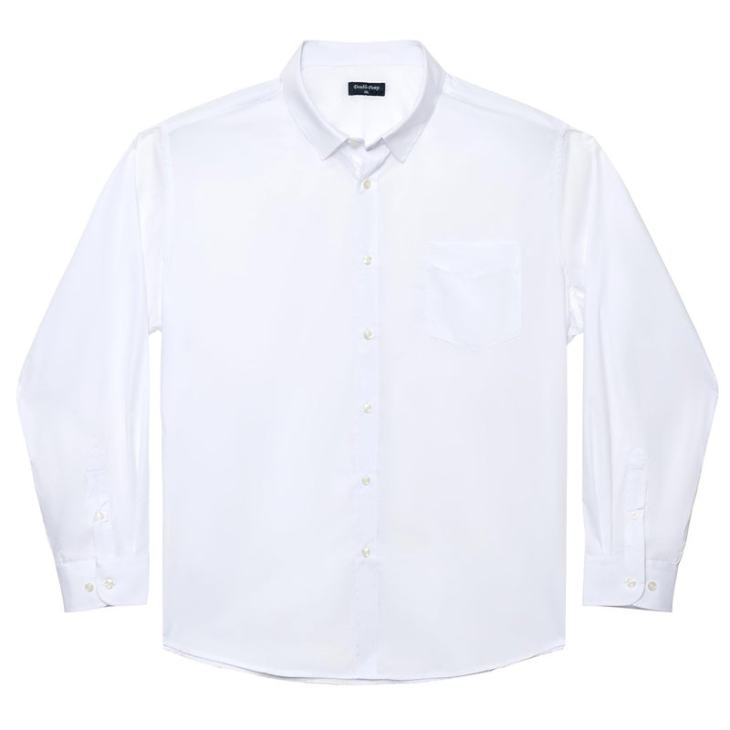 Double Pump Big and Tall Dress Shirts for Men Long Sleeve Business Casual Solid Button Down Shirts from XXL(T) to 6XL(T)(S278,3XLT) - Image 1