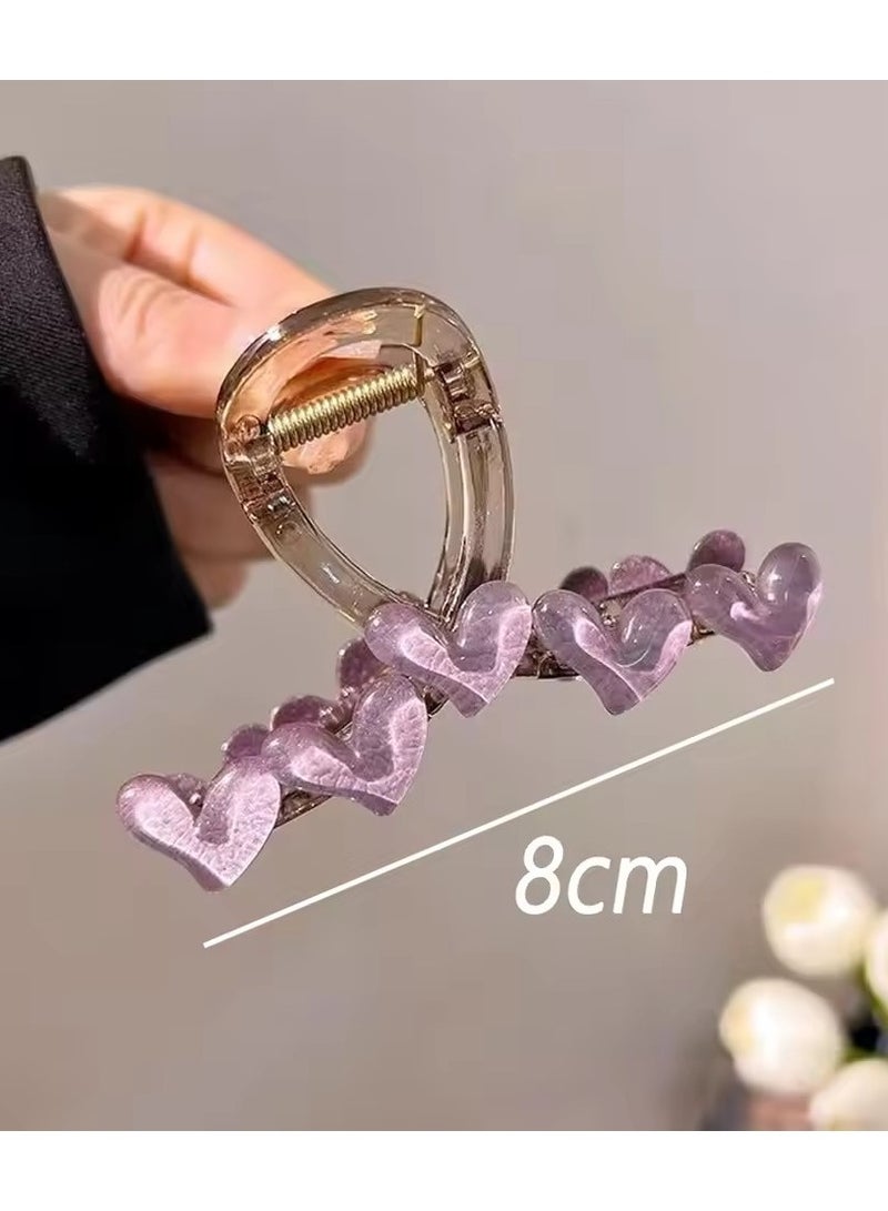 Goolsky 8cm Cross Hair Claws Clip Non Slip Strong Holder Jelly Heart Shark Jaw Grip For Girls Thick Thin Hair Summer Simple Headdress - Image 1