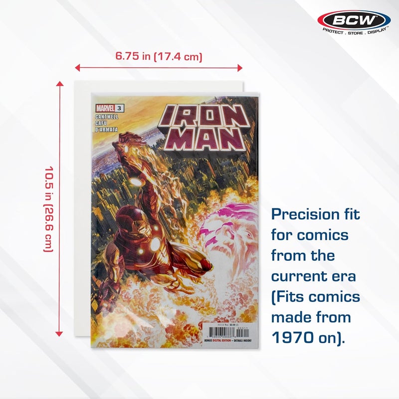 BCW Current Size Comic Boards - 100 Count, Acid-Free, Precision Cut, 6.75" x 10.5" - Image 3