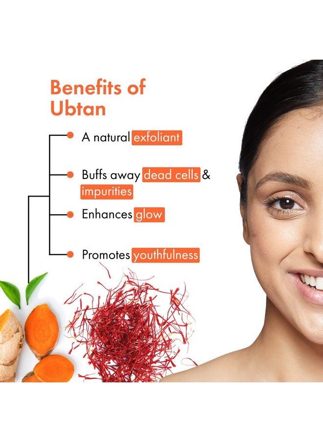 Good Vibes Ubtan Insta Glow Face Mask, 50 G | Brightening, Cleansing, Smoothening Face Pack For All Skin Types | With Turmeric, Saffron, Sunflower Seed Oil | No Parabens, Sulphates & Mineral Oil  - Image 3