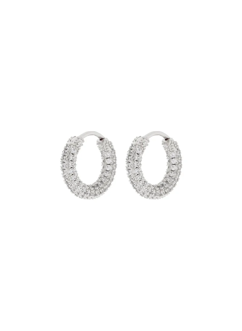 LUV AJ Pave Amalfi Hoops-Silver