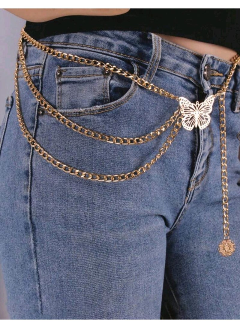 Shein 1pc Women's Metal Belt With Alloy Decoration, Dress Accessory Adjustable Waist Belt - Image 4