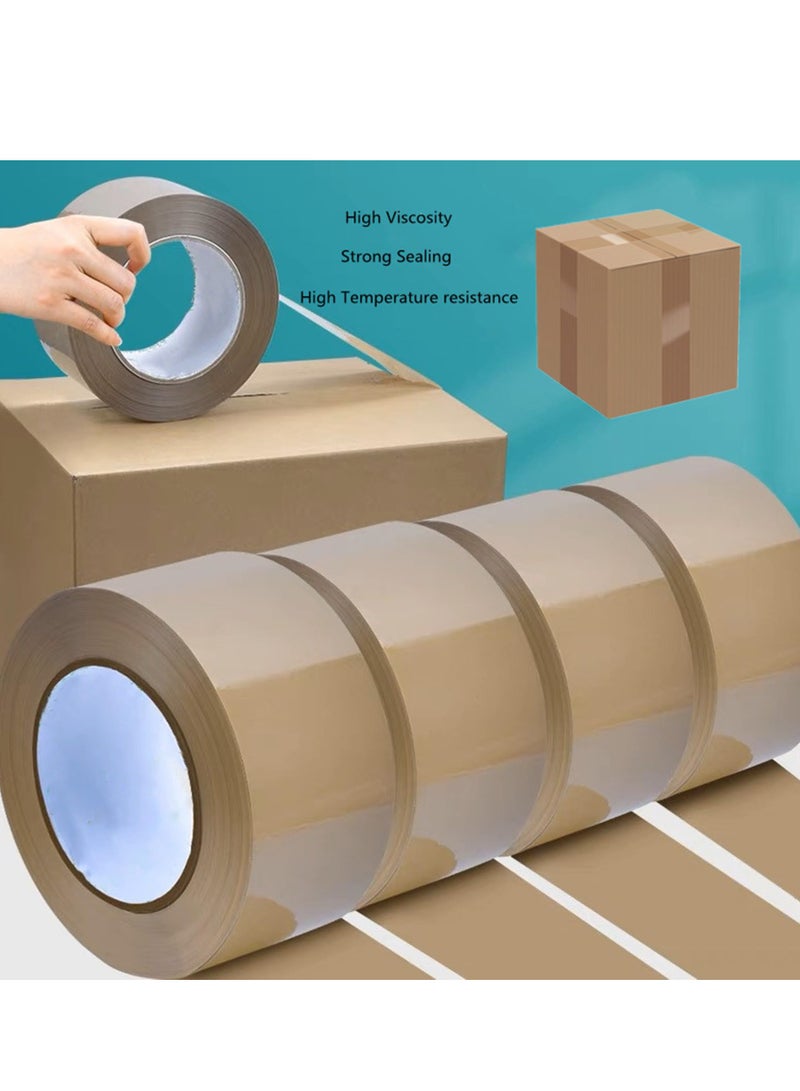 SYOSI Brown Packing Tape with Dispenser, 6 Rolls Heavy Duty Brown Packaging Tape Shipping Tape Refill Rolls, Carton Sealing Packaging Tape  - Image 5