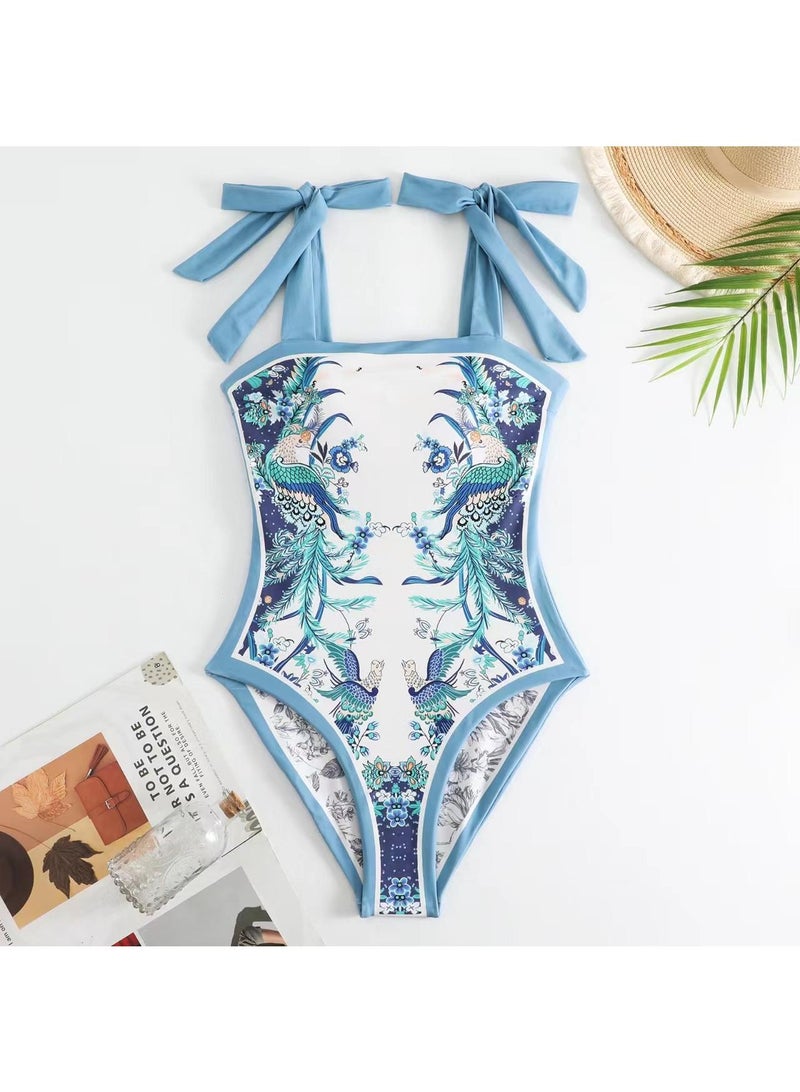2-Piece Women Swimsuit with Skirt Holiday Beach Dress Female Retro Swimwear Vintage Surf Wear Summer - Image 3