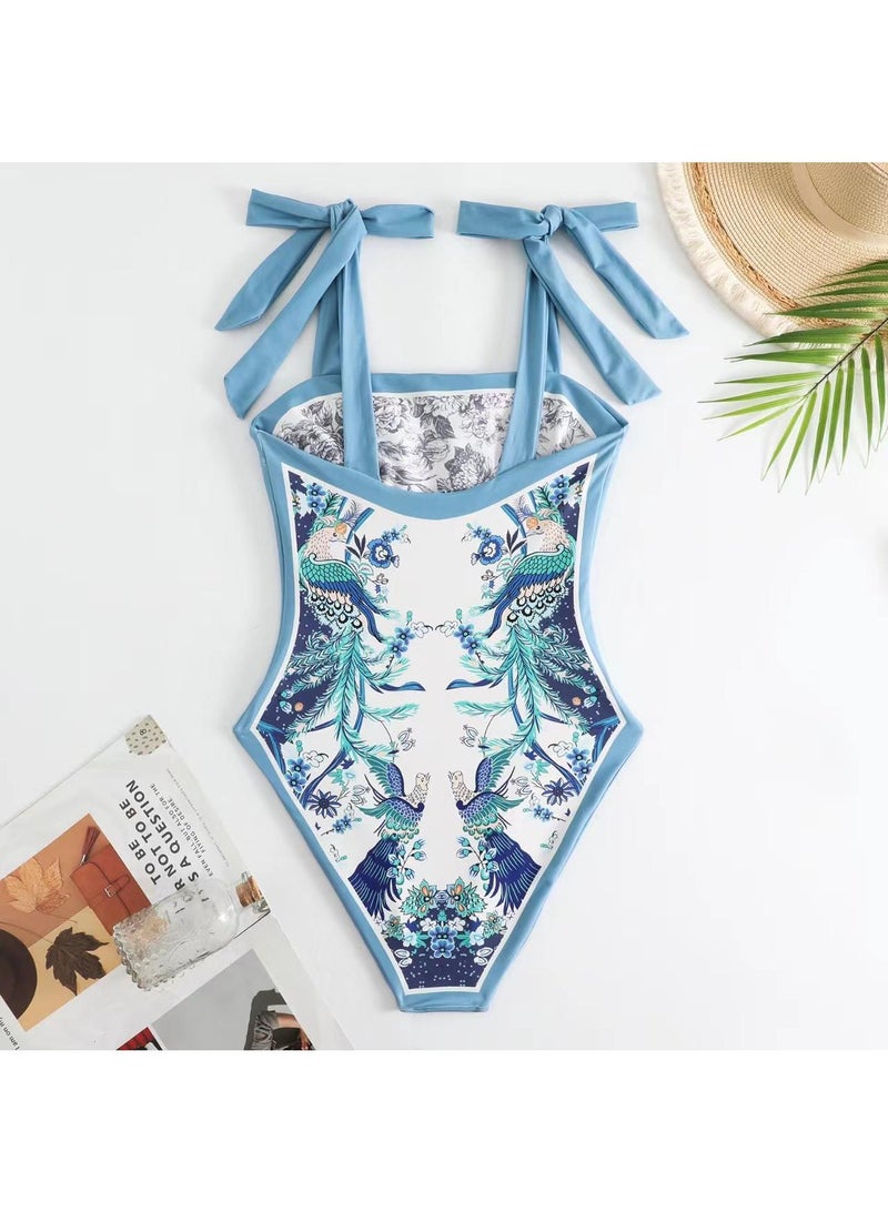 2-Piece Women Swimsuit with Skirt Holiday Beach Dress Female Retro Swimwear Vintage Surf Wear Summer - Image 4