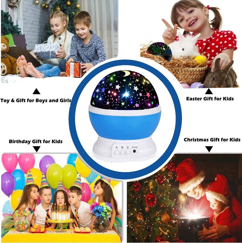 LOGROTATE Star Master Projector Night Light – Romantic LED Sky Projector Lamp with USB Cable – Colorful Rotating Galaxy Light for Bedroom, Kids, and Home Décor(Blue) - Image 3