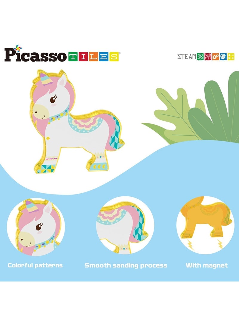 PicassoTiles Magnetic Block Farm Animals 8-Pieces | Compatible with Magnetic Tiles | Building Blocks | STEM Toys | Educational Toy Set | Stacking Blocks | Construction Building Set for Child Brain Development - Image 2