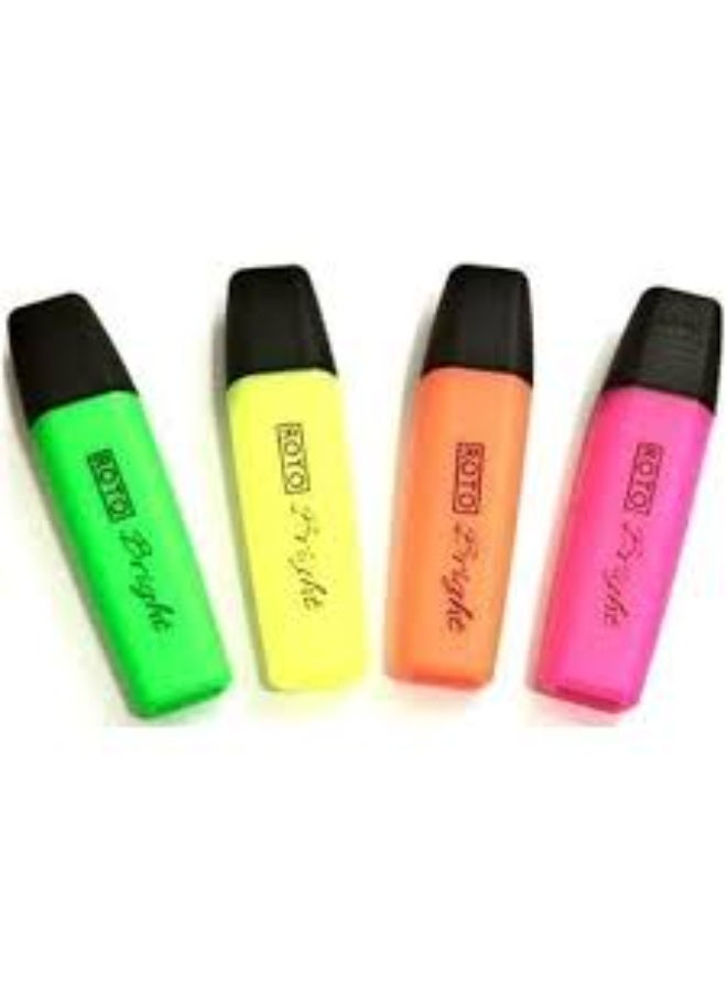 Roto 4-Color Fluorescent Pen Set – Bright Colors for Drawing and Writing - Image 1