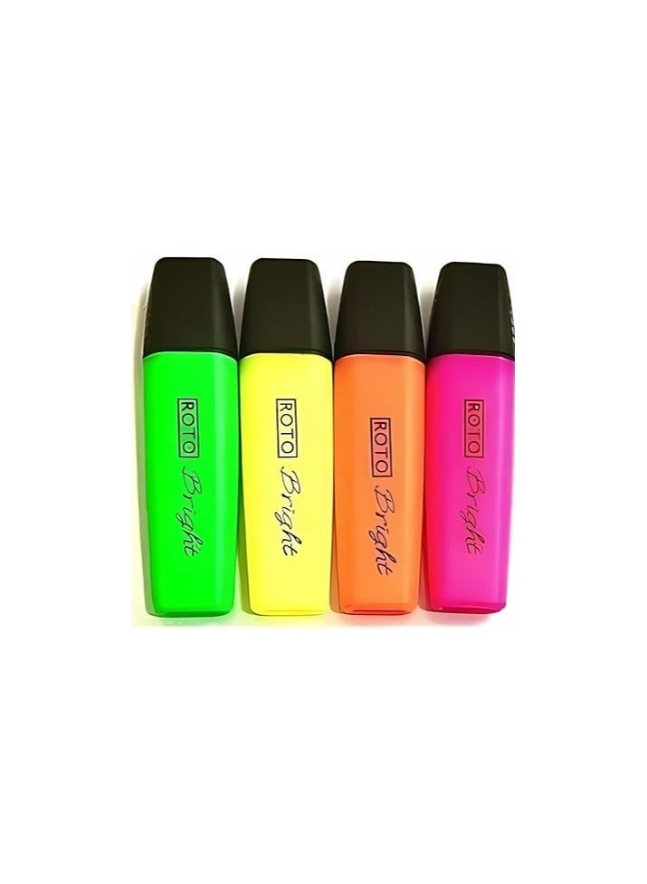 Roto 4-Color Fluorescent Pen Set – Bright Colors for Drawing and Writing - Image 3