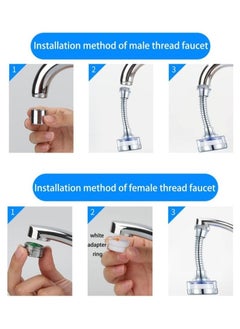 RATSAW Faucet Water Filter 360 Degree Rotating Sink Water Filter Faucet Bathroom Sink Filter with Extension Tube Faucet Filter Tap Splash-Proof Faucet with Filter Elements for Home Kitchen  - Image 5