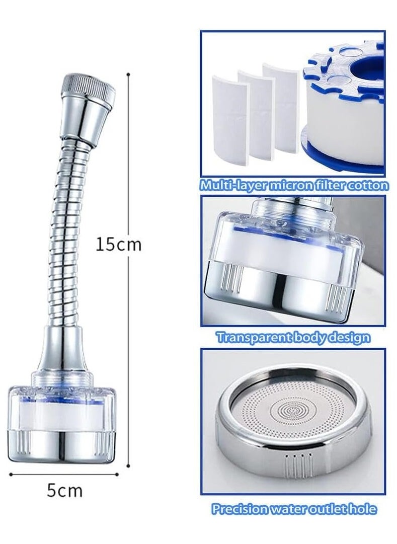 RATSAW - Faucet Water Filter 360 Degree Rotating Sink Water Filter Faucet Bathroom Sink Filter with Extension Tube Faucet Filter Tap Splash-Proof Faucet with Filter Elements for Home Kitchen - Image 1