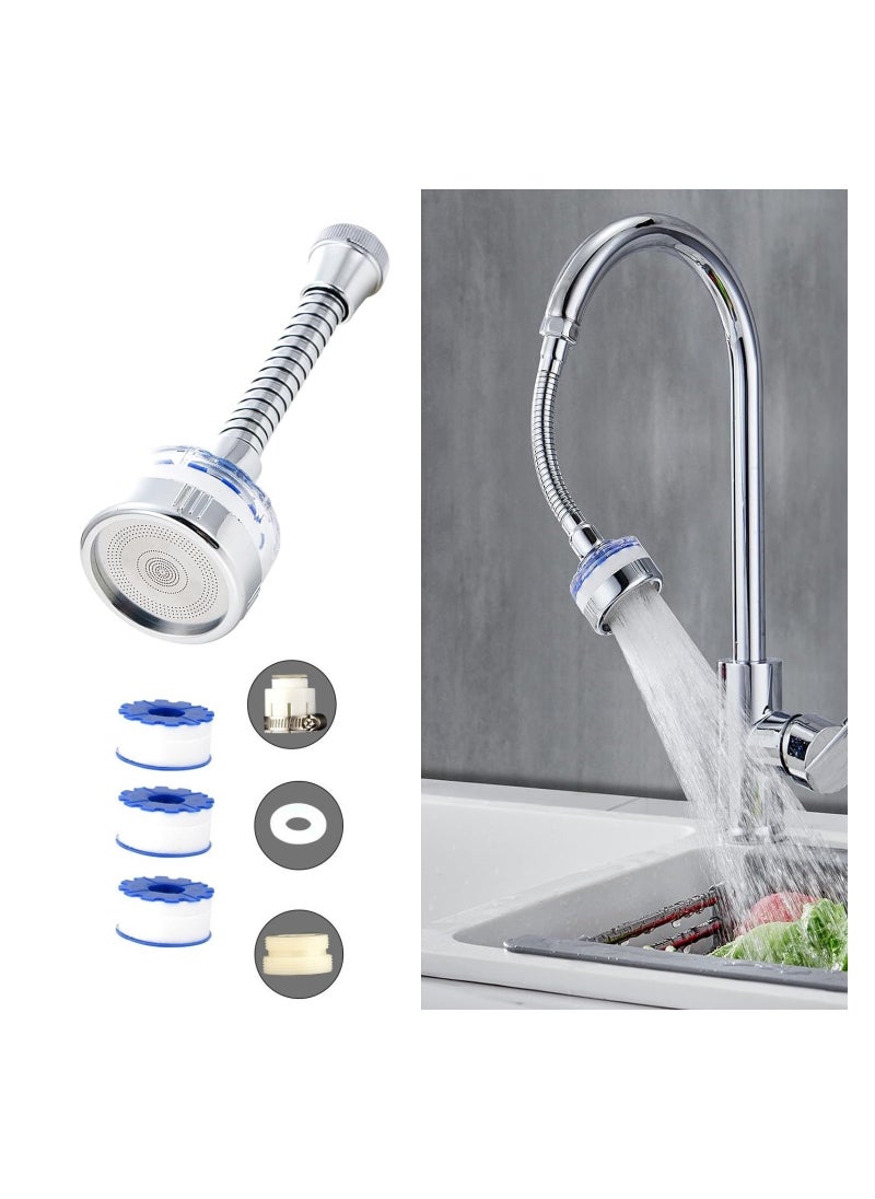 RATSAW - Faucet Water Filter 360 Degree Rotating Sink Water Filter Faucet Bathroom Sink Filter with Extension Tube Faucet Filter Tap Splash-Proof Faucet with Filter Elements for Home Kitchen - Image 1