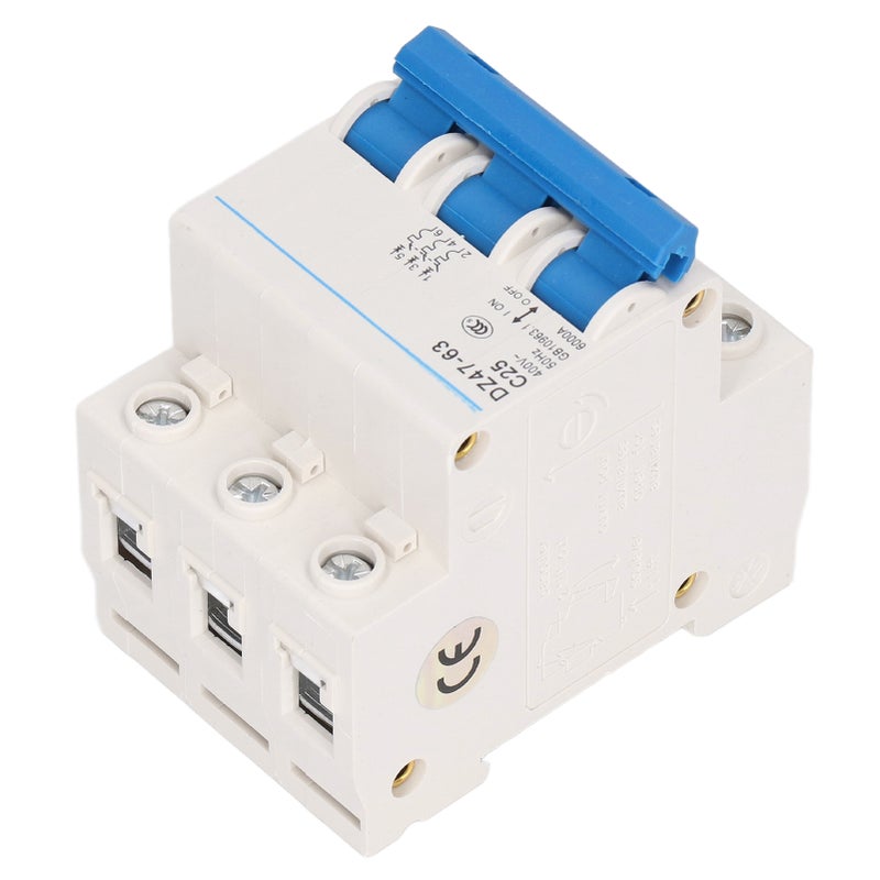 Miniature Circuit Breaker 3P 25A AC 400V 50Hz, Flame Retardant PA66 Material - Overload Short Circuit Protection, DIN Rail Mountable for Office And Residential Building Lighting Power Distribution - Image 2
