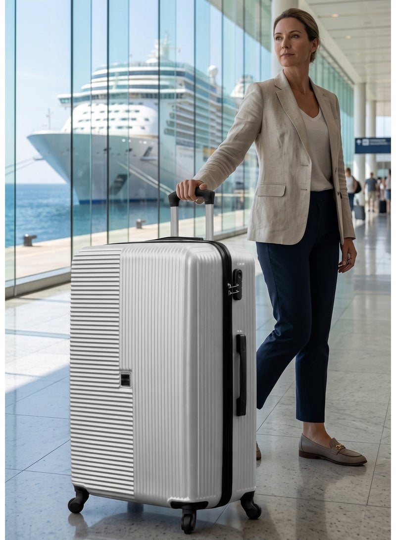 ZAAPPY Horizo Vertic ABS Luggage Hard Shell Lightweight Extra Large 32 Inch (36-40kg) Suitcase, Combination Lock - Image 2