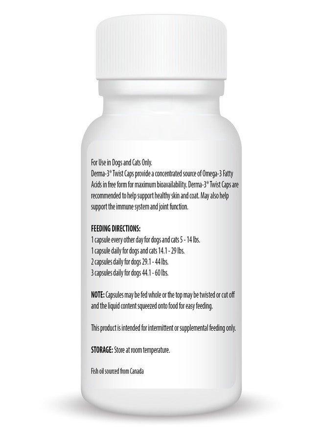 سيفا كبسولات سيفا ديرما-3، مكمل غذائي من أحماض أوميغا 3 الدهنية والفيتامينات للكلاب الصغيرة والقطط (60 كبسولة) - Image 2