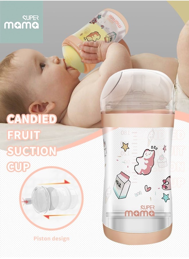 Nursing Baby Bottles with Silicone Nipples, Baby Feeding Bottles, Natural Feel, Stable Base, Easy to Clean,180ml, with A Spoon - pzsku/ZD169DDDB736EC416E57FZ/45/_/1721461022/2fc2f6dc-b026-4735-a059-b12b8f178f1a