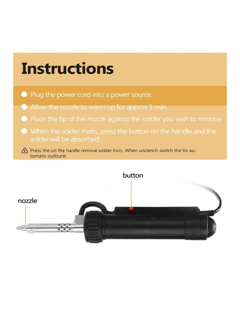 Beauenty Desoldering Machine, Automatic Portable Electric Solder Tin Sucker, Vacuum Soldering Remove Pump, Desoldering Machine, desoldering gun - Image 2