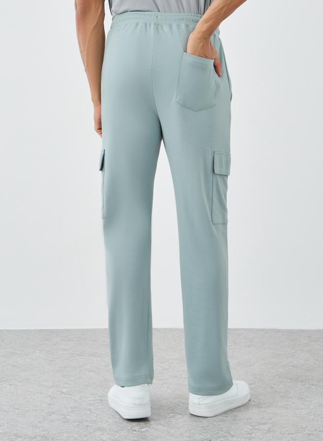 Styli Men Grey Straight Fit Cargo Patch Pocket Joggers - Image 4