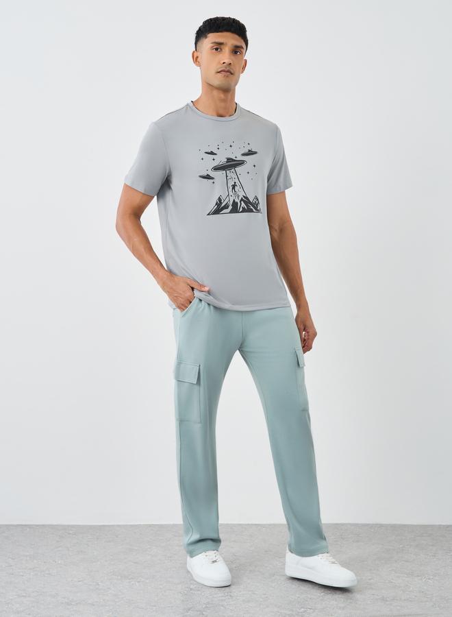 Styli Men Grey Straight Fit Cargo Patch Pocket Joggers - Image 2