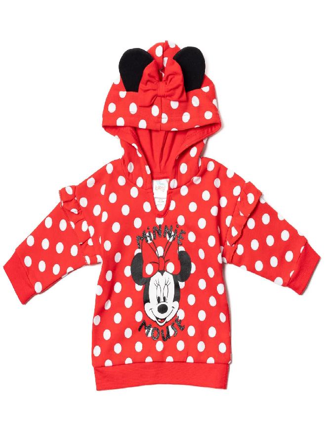 Disney Disney Minnie Mouse Newborn Baby Boy or Girl 3 Piece Outfit Set: Pants Bodysuit Hoodie Red 0-3 Months  - Image 5