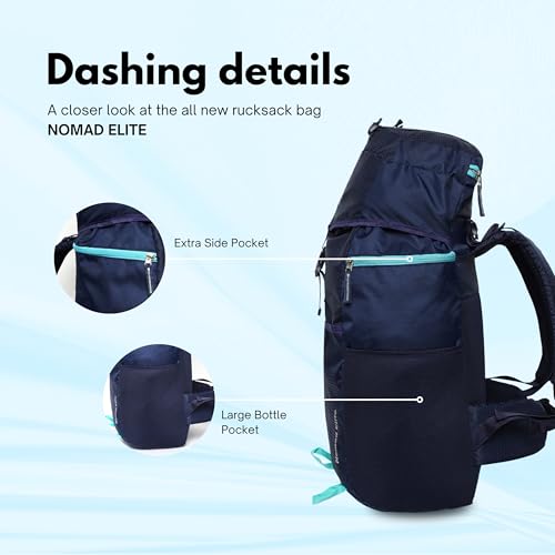 Impulse Rucksack bags 60 litres travel bag for men tourist bags for travel backpack for hiking trekking Bag for men Nomad Elite Blue with 1 year Warranty - Image 5