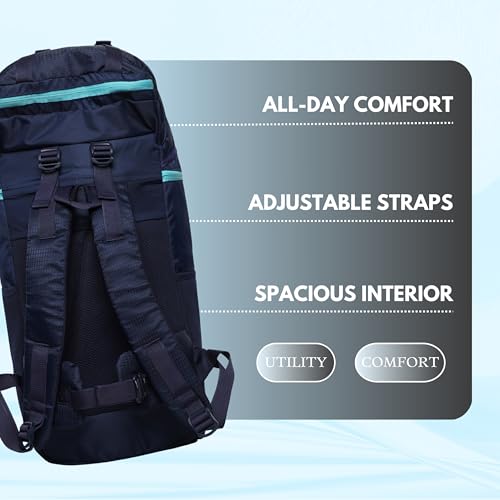 Impulse Rucksack bags 60 litres travel bag for men tourist bags for travel backpack for hiking trekking Bag for men Nomad Elite Blue with 1 year Warranty - Image 3