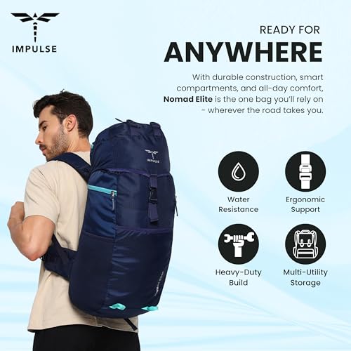 Impulse Rucksack bags 60 litres travel bag for men tourist bags for travel backpack for hiking trekking Bag for men Nomad Elite Blue with 1 year Warranty - Image 4