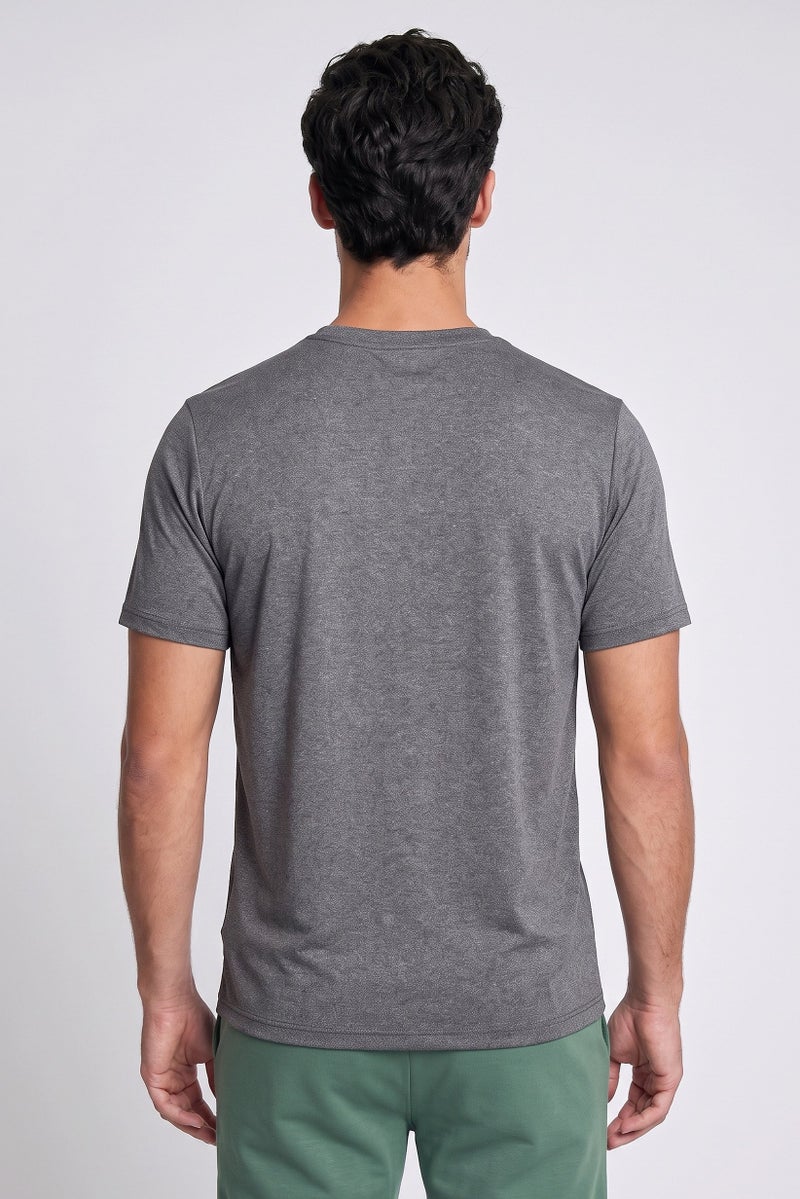 Hurley Men Sportswear Fit Short Sleeve Training T-Shirt, Dark Grey - Image 4