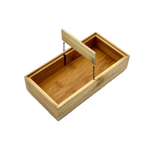 Bamboo Bam & Boo - 6-Pieces Stackable Natural Bamboo Desk Drawer Organizer Trays & Storage Bins (Multi Size) - for Office, Kitchen, Dresser - Image 4