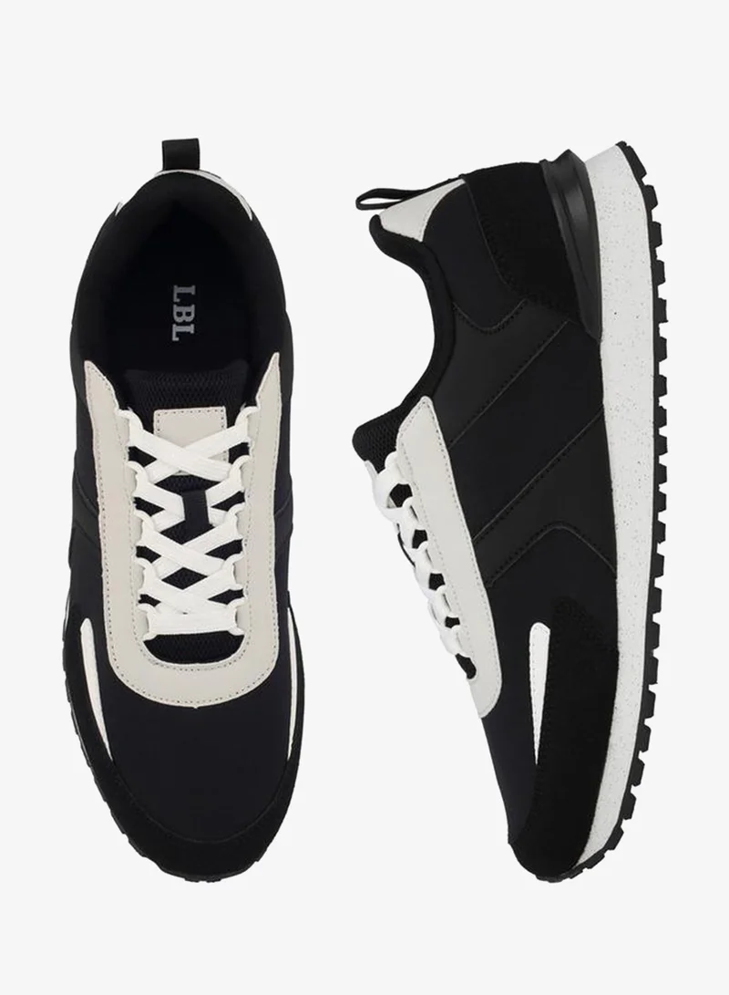 Men Textured Lace-Up Ankle Sneakers