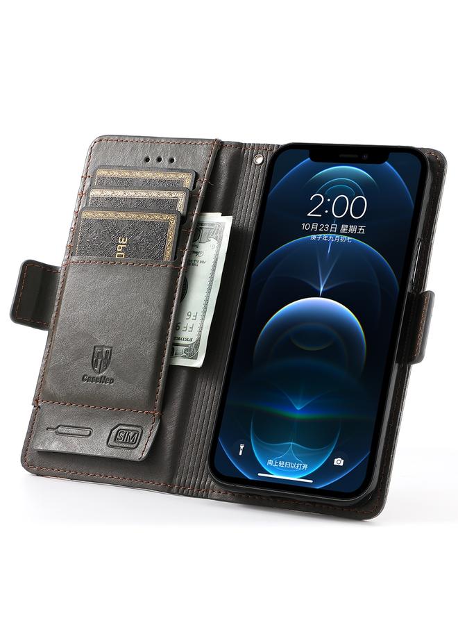 Zaboon Case For iPhone 12 Pro Max CaseNeo Business Splicing Dual Magnetic Buckle Horizontal Flip PU Leather Case with Holder & Card Slots & Wallet - Image 4